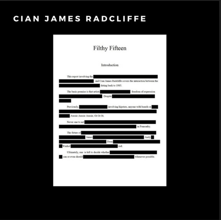 Cian James Radcliffe album Filthy Fifteen cover